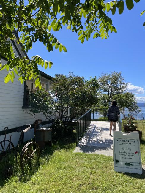 Pender Islands Museum in its scenic, oceanfront location on Otter Bay.